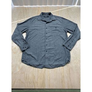 Nat Nast Men Button Up Shirt Size M American Fit Gray Long Sleeve 100% Cotton